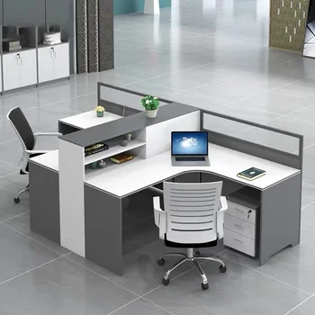 Кассетный Современный офисный стол Простота, Тип экранной пластины, комбинация для сотрудников, Офисный стол, Бюро, Рабочее оборудование QF50OD