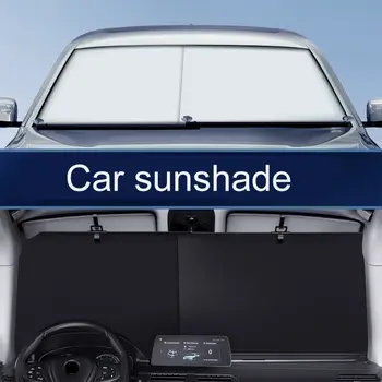 Убирающийся солнцезащитный козырек на лобовое стекло автомобиля, большой солнцезащитный козырек, блокирующий защиту от ультрафиолета, Солнцезащитный козырек для авто, автомобильные козырьки