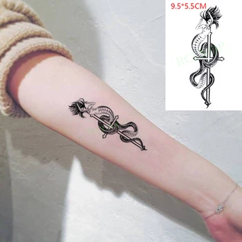 Водонепроницаемая временная татуировка, наклейка, змеиный крест, сексуальная татуировка для боди-арта, поддельная татуировка для женщин и мужчин