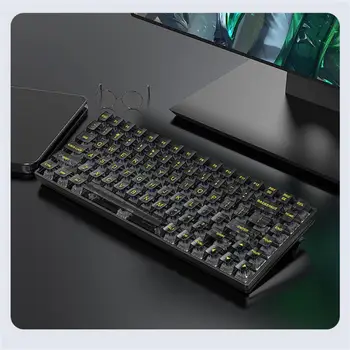 K840 RGB Hotswap Custom Keyboard 84 Клавиши Type-C Проводные Механические Клавиатуры 80% Игровые Прозрачные Клавиатуры Для Настольных ПК Геймеров