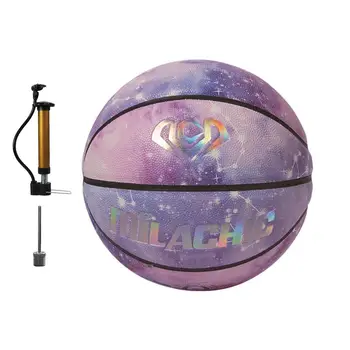 Баскетбольный мяч с голографией, светящийся отражающий мяч, уличные баскетбольные мячи из композитной искусственной кожи, размер 7, Баскетбол в помещении и на открытом воздухе