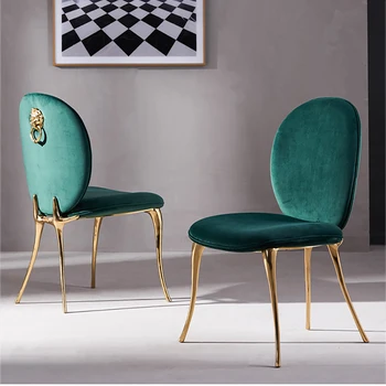 Итальянский дизайн, элегантная мебель для столовой, роскошные современные обеденные стулья с тканевой обивкой из чистой меди