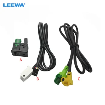 LEEWA USB 3,5 мм AUX Корпус переключателя Разъем Адаптера Кабель Для Volkswagen OEM Радио Стерео RCD510/310+/300+ #CA4654