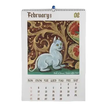 Забавный кошачий календарь на 2024 год, который можно повесить на стену, Ежегодный настенный календарь для кошек, ежедневник для любителей кошек, планировщик расписания для дома