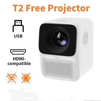 Бесплатный проектор T2, портативный домашний кинотеатр для спальни, умный Домашний кинотеатр, ЖК-мини светодиодный проектор 1080P Без Android WIFI, домашний кинотеатр для домашнего офиса