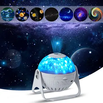 Светодиодный проектор Galaxy 7 в 1, проектор для планетария, ночник, Звездный проектор, лампа для детей, декор детской комнаты, Потолочные ночники