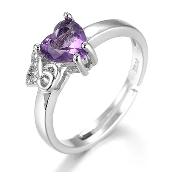 Корейское простое модное кольцо в форме сердца, Персиковое сердечко, Бриллиантовое открытое кольцо