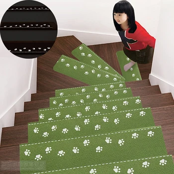 Светящийся мягкий коврик для ступеньки лестницы с разнообразным рисунком, самоклеящийся нескользящий водопоглощающий коврик для лестницы, защитный коврик для коврика