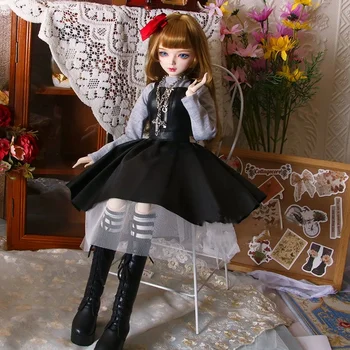 Модный комплект одежды для куклы 1/3 BJD, 60 см, платье YeLuoLi, кожаная юбка, бесплатная доставка
