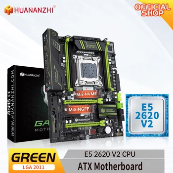 Материнская плата HUANANZHI GREEN 2.49 LGA 2011 с Intel XEON E5 2620 V2 может использовать комбинированный комплект памяти DDR3 NVME M.2 SATA USB3.0