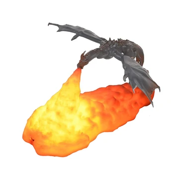 Огненный дракон, 3D-принт Volcano Dragon Ночник Moon Light USB Перезаряжаемый, настольная лампа