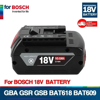 Новая литий-ионная аккумуляторная батарея 18V 10Ah для резервного копирования электроинструмента Bosch 18V 6000 мАч Портативная сменная индикаторная лампа BAT609