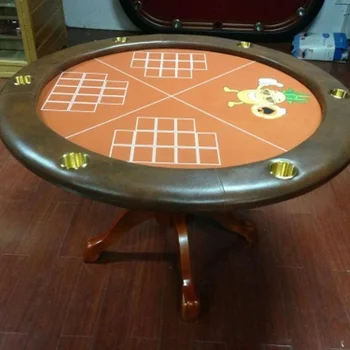 Круглый ананасовый стол для покера с ножками из цельного дерева