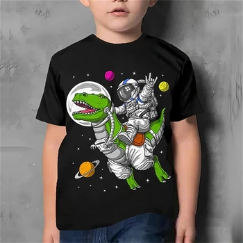 Летняя детская футболка с 3D-принтом для мальчиков и девочек, детские футболки с динозаврами, детская футболка с героями мультфильмов, одежда Парка Юрского периода