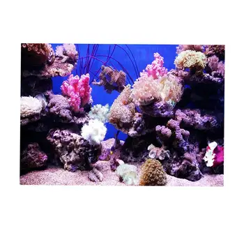 Яркий Подводный фон для аквариума, наклейка для декора рыб без плаката - ПВХ Материал (76 x 56 см)