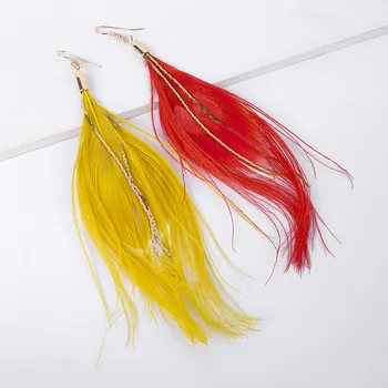 Модные Супер Бессмертные креативные богемные серьги с павлиньими перами, длинные серьги с кисточками в стиле Ретро в этническом стиле