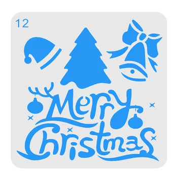13 * 13 Рождественских многослойных трафаретов для настенной росписи, альбома для скрапбукинга, декоративных бумажных открыток, инструментов для рисования распылением
