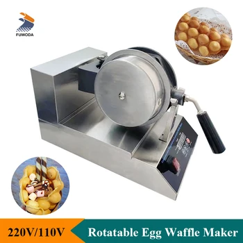 Коммерческая Машина Для Приготовления Яичных Вафель Из Нержавеющей Стали Bubble Egg Waffle Cake Maker Антипригарная Сковорода С Цифровым Дисплеем