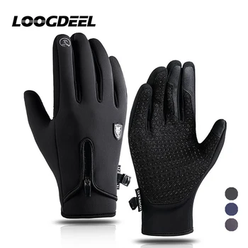 Рыболовные перчатки LOOGDEEL, водонепроницаемый нескользящий сенсорный экран, Спорт на открытом воздухе, Велоспорт, Лыжи, ветрозащитные перчатки для рыбалки, унисекс