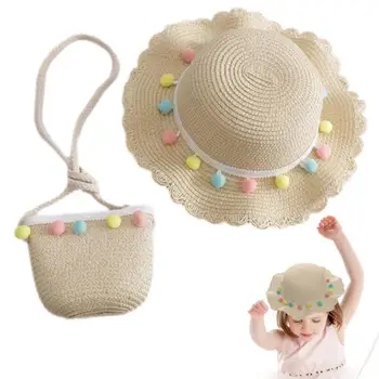 Комплект из шляпы и сумки от солнца, детская летняя шляпа и сумка, красивый дизайн, летний аксессуар для отдыха на пляже, у бассейна