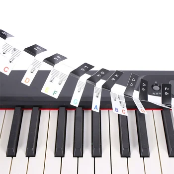 2 ШТ 88 клавиш Съемные наклейки для клавиш пианино Наклейки для клавиатуры пианино Маркер для нот пианино для начинающих студентов Многоцветный
