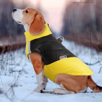 Зимний жилет для собак Водонепроницаемая теплая куртка для собак Пальто Дизайн на молнии Одежда для собак со светоотражающими полосками для маленьких Средних Больших собак
