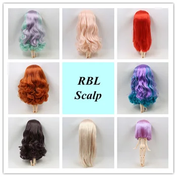 Парики для куклы Blyth Scalp 1/6 RBL с несколькими цветами волос, включая жесткий куполообразный коричневый с челкой / без челки