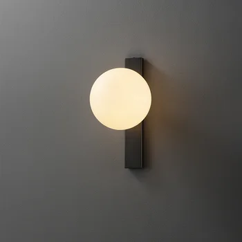 Небольшой настенный светильник светодиодный минималистичный светильник стеклянный шар лампа для гостиной Современное скандинавское освещение коридора Роскошные прикроватные светильники для спальни