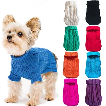 Одежда для домашних собак и кошек Зима Осень Теплый Вязаный свитер для кошек Джемпер Пальто для щенков Одежда Пуловер Рубашка Одежда для котенка