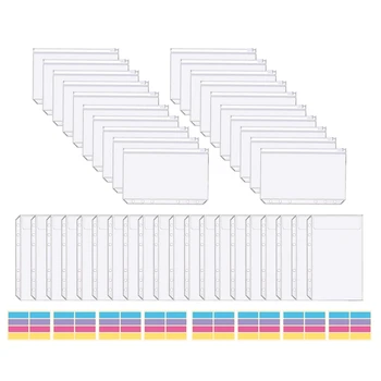 40 Штук Папка для хранения бумаги для вырезок Прозрачный Органайзер для хранения бумаги С язычками для хранения бумажного картона для вырезок