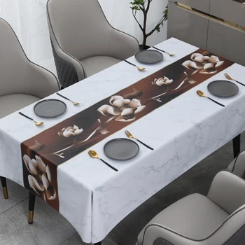 Кухонный стол Свадебное украшение из водонепроницаемой ткани Стол Ins Wind Nordic Прямоугольная скатерть Журнальный столик Коврик для стола Tapete