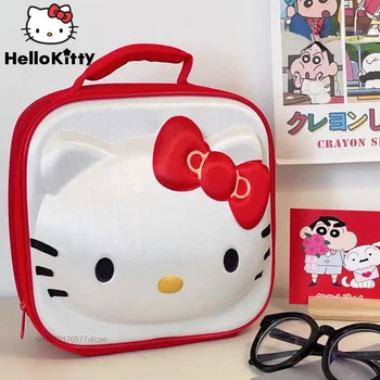 Женские косметички Sanrio 3D Hello Kitty Kuromi на молнии, модная косметичка Y2k, Мультяшная Сетчатая Квадратная сумка-чемодан для путешествий