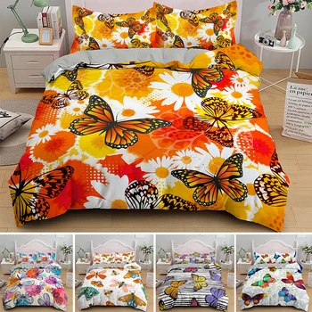 Красочные комплекты постельного белья с психоделическими бабочками размера 