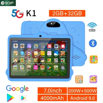 7,0-Дюймовый Android 9,0 Четырехъядерный Детский Планшетный ПК 2 ГБ/32 ГБ ПЗУ С Двумя Камерами Bluetooth 5G Wi-Fi Планшеты Детские Подарки