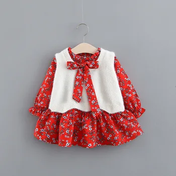 Модное детское платье LZH для девочек, одежда для младенцев с длинными рукавами для девочек, 2 шт., милая осенне-зимняя одежда для маленьких девочек для малышей
