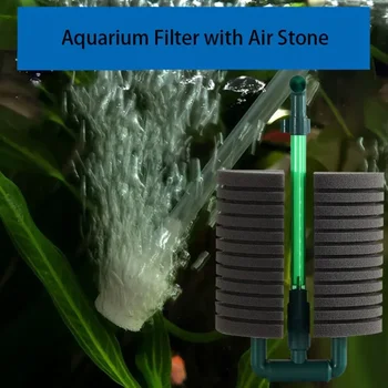 Новинка С воздушным камнем, губчатый фильтр для аквариумных рыбок, воздушный насос, Биохимическая фильтрация, Бесшумная пена, Аксессуары для аквариума