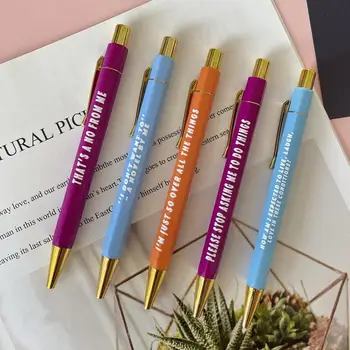Разноцветные ручки разных цветов, набор выдвижных шариковых ручек для ведения офисных заметок, ведения журнала, 5 шт., для письма средними точками