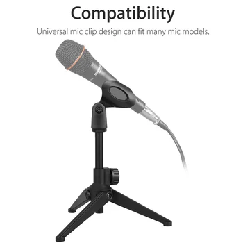 Настольный штатив для микрофона, пластиковый держатель микрофона, подставка с зажимом, регулируемая по высоте стойка для микрофона 18-24 см
