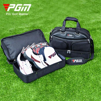 Мужская Аутентичная сумка для гольфа PGM, Двухэтажная Полностью черная сумка Для одежды, Высококачественная сумка для мяча Сверхбольшой емкости YWB005