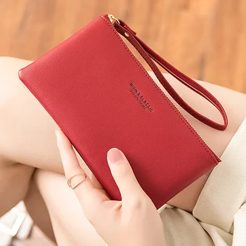 Трансграничная длинная женская сумочка, Новая Корейская версия многофункциональной студенческой сумочки, Сумочка для мобильного телефона из мягкой кожи