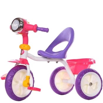 Новый детский трехколесный велосипед с противоскользящим рулем и задней велосипедной игрушечной машинкой с музыкальными огнями