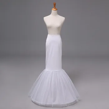 Свадебные аксессуары для новобрачных, Дешевая Модная Нижняя юбка в форме Русалки, Белые нижние юбки, Тюль, Уникальные складки