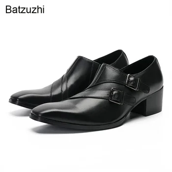 Batzuzhi / 2022 Новая Мужская обувь Ручной работы, Высококачественные модельные туфли из натуральной кожи для мужчин, Черные деловые туфли, большие размеры 38-47!