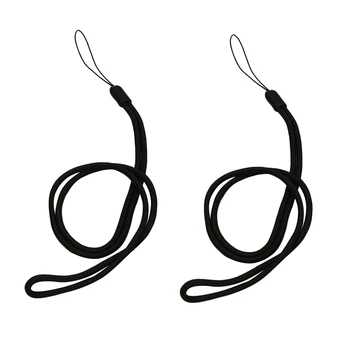2X Шнур с оплеткой из нейлонового шнура для ожерелья с камерой черный