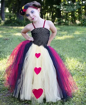 Платье-пачка Hot Girls Pink Heart Queen, детское вязаное крючком тюлевое платье с ремешком, бальное платье, детский костюм для косплея на Хэллоуин, платья для вечеринок