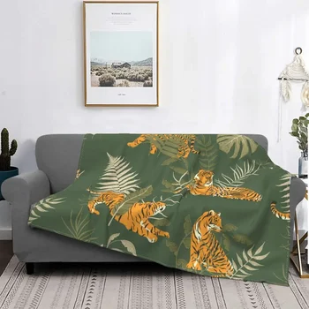 Одеяла с рисунком тигра в стиле диких животных, многофункциональные ультрамягкие одеяла с фланелевым принтом для постельного белья, дорожное одеяло