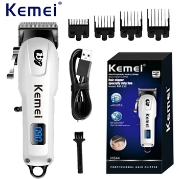 Электрическая машинка для стрижки волос Kemei KM-232 со светодиодным дисплеем, машинка для стрижки волос для мужчин, Триммер для волос, профессиональная машинка для стрижки волос