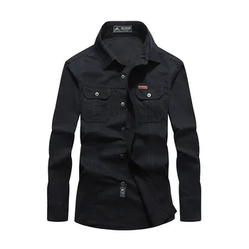 2022 Новая черная джинсовая куртка мужская большого размера 4xl 5xl 6xl Мужская повседневная рубашка в стиле милитари Зеленая Мужская модная повседневная одежда