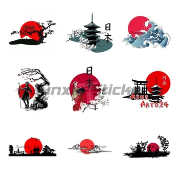 Японский пейзажный силуэт Комическая наклейка Индивидуальные креативные наклейки Подходят для ноутбука велосипеда Moto GTR SX VAN Decor Decal